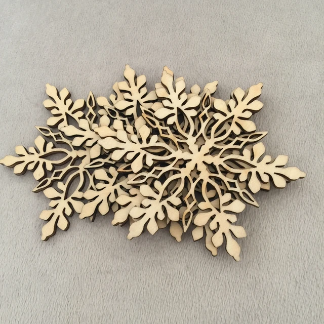 Wood Snowflakes Set of 10