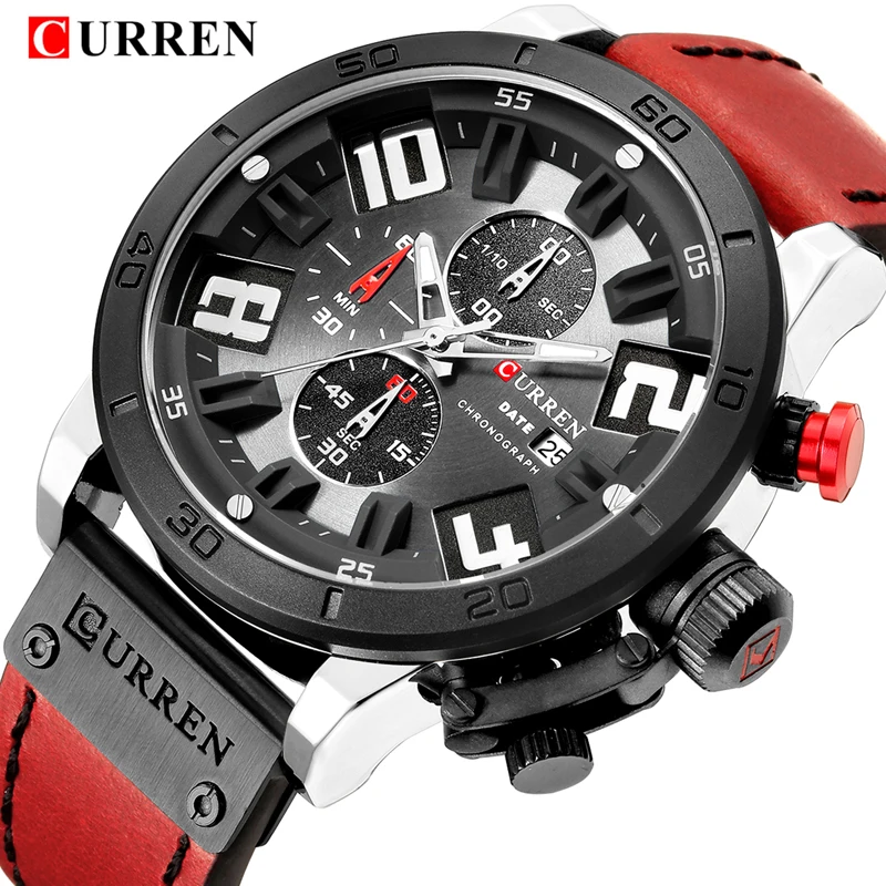 

CURREN 8312 Men's Watches Top Brand Luxury Watch Men Military Leather Sports Watches Waterproof Quartz Wristwatches Male Clock