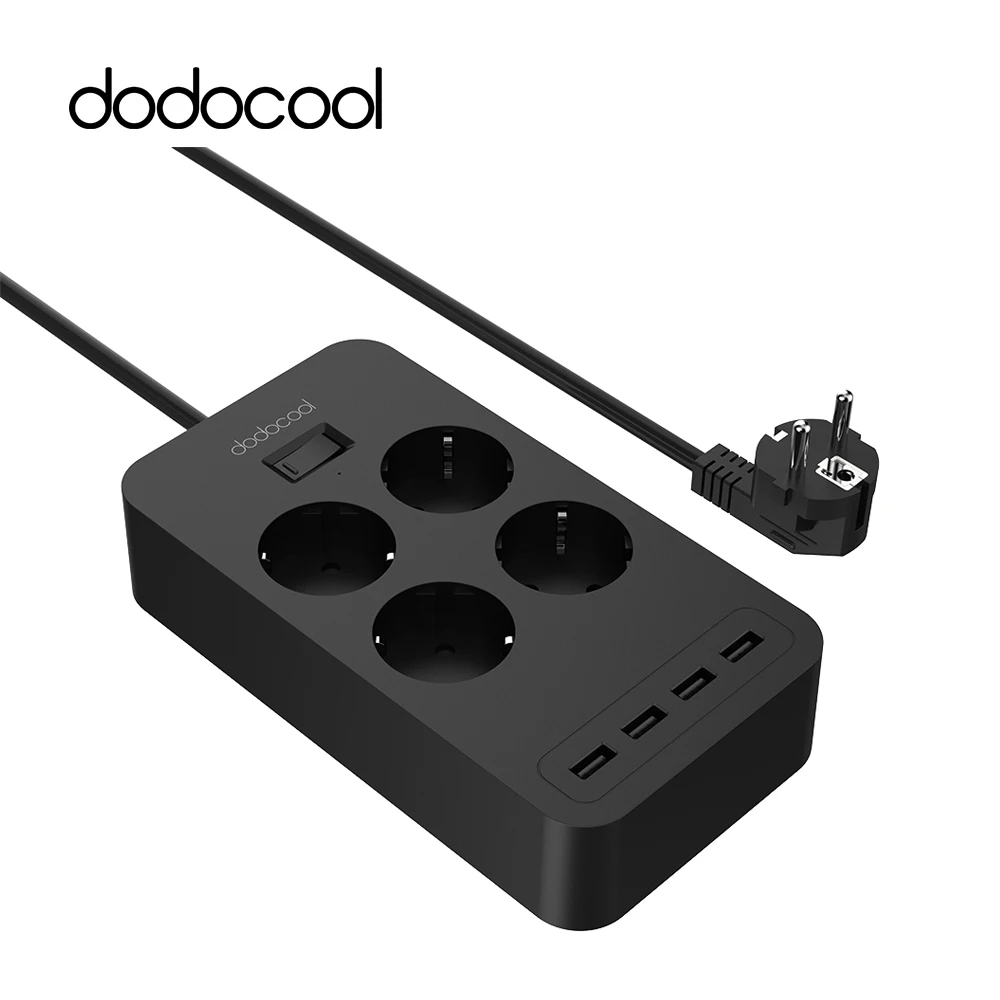 dodocool Power Strip Extension Socket 4 AC Outlet 4 USB Charging Ports Electric Plug Power Adapter with 4.92ft Extension Cord dodocool Power Strip Extension Socket 4 AC Outlet 4 USB Charging Ports Electric Plug Power Adapter with 4.92ft Extension Cord