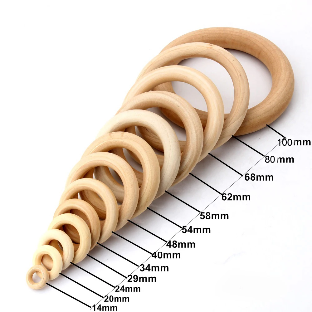 Olingart 15-100 мм размер смешанные Hemu деревянные необработанные кольца натуральные детские игрушки Сделай Сам органические Экологичные украшения
