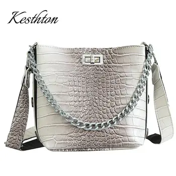 

Stone Pattern Bucket Bag 2019 Fashion New Quality Leather Women's Designer Handbag Chain Tote Bag Travel Shoulder Messenger Bag