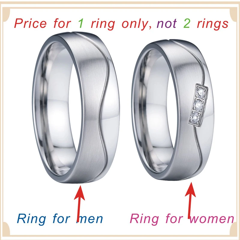 Unique jewelry alliance mens women rings silver color wedding band set white gold color couple rings pair bijoux (4)
