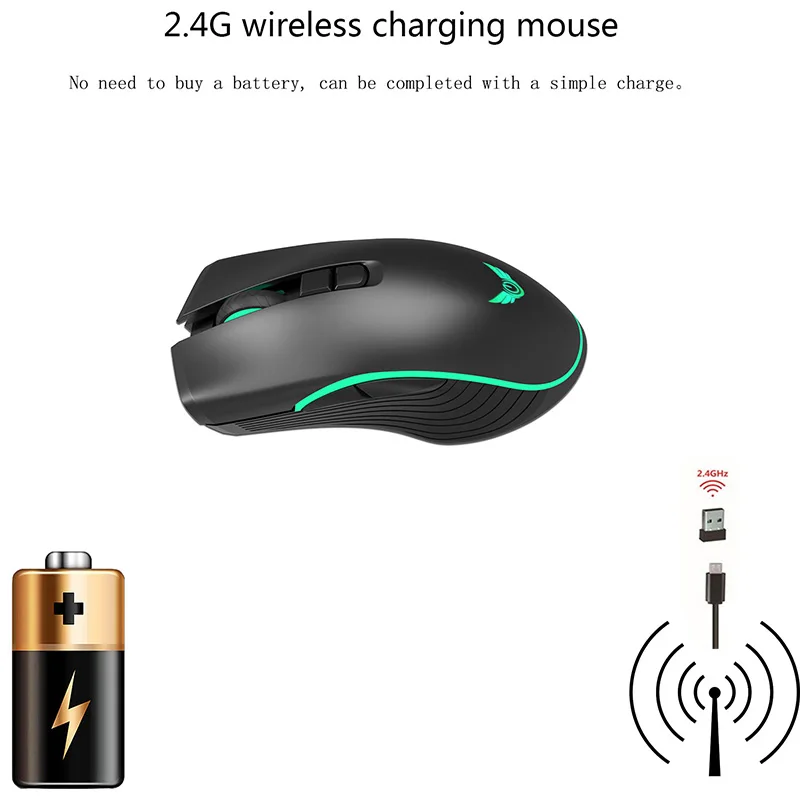 2,4 ГГц Беспроводная оптическая мышь для ПК ноутбук коврик для мыши геймерская мышь компьютерная беспроводная мышь заряжаемая мышь