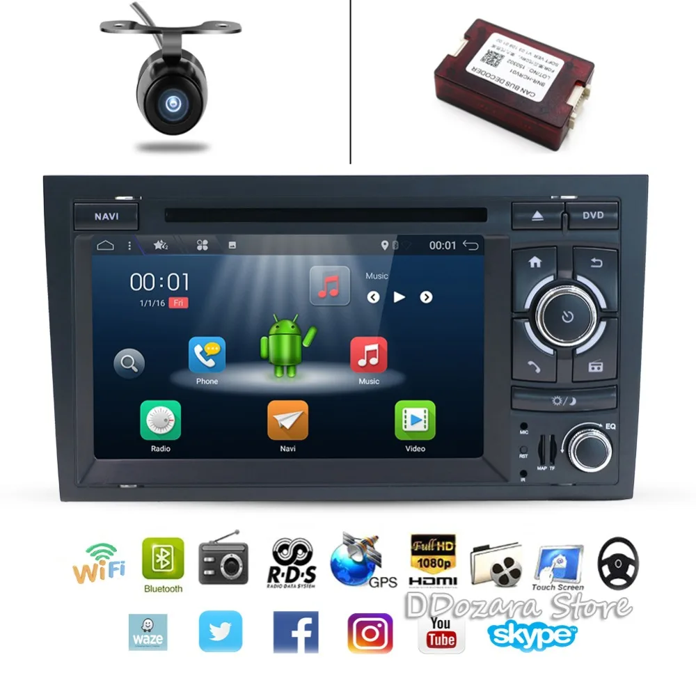 

HD 2 Din Android 7.1 Capacitive screen Car DVD for audi A4 2002-2008 S4 RS4 8E 8F B9 Car radio Gps Navigation stereo headunit