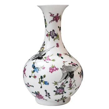 

Jingdezhen ceramic vase flower vase ornaments modern minimalist small decorative luminous porcelain vase Scrub