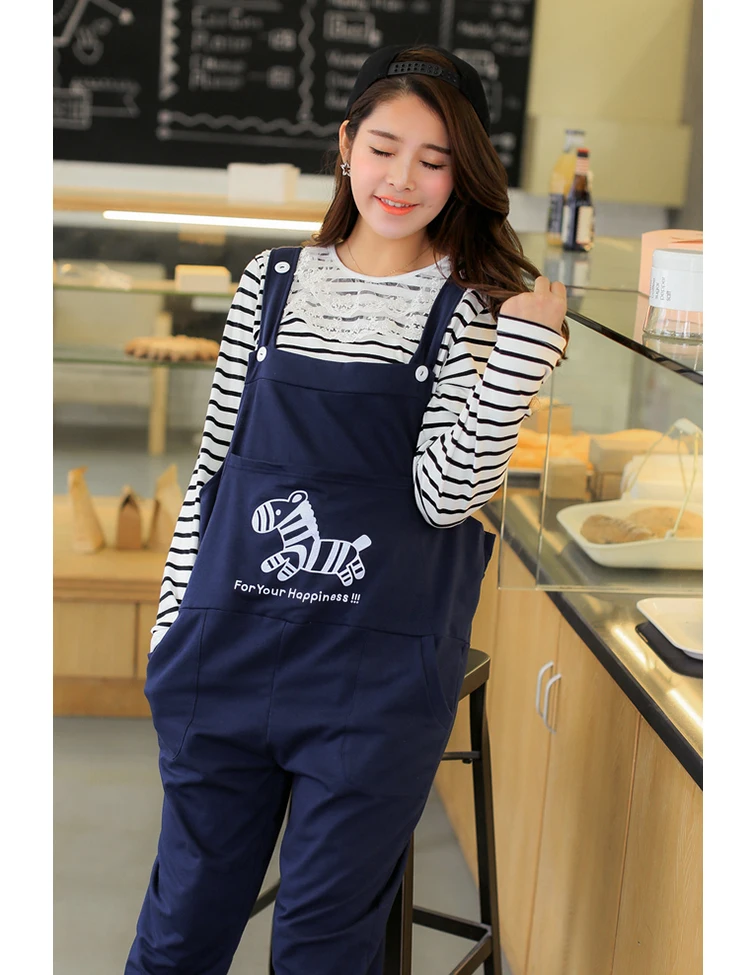 

2019 Spring and Summer Maternity Overalls Bib Jumpsuits Clothes for Pregnant Women Cartoon Pregnant Trousers Pants SH-S130