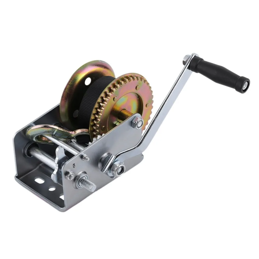 

2500lbs Manual Hand Winch With Webbing Sling Boat Trailer Caravan 6M 19ft Strap Length Marine Puller Hand Tool Lifting Sling