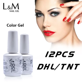

IDO Gelpolish 12 Pcs DHL Fast 5-8 Days Shipping (10Colors+1Base Gel+1Top Gel) Soak Off Led Uv Lamps Nails Polish Best Quality