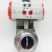 " Санитарно нержавеющей 304 Tri-Clamp силиконовый пневматический клапан бабочка