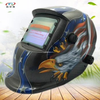 

Auto Darkening Welding Helmet tig mig american eagle welding mask Hot sale Solar Power and Inner Battery face hat HD17(2233DE)