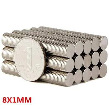 

50Pcs 8x1 Neodymium Magnet Disc Permanent N35 NdFeB 8*1 Small Round Super Powerful Strong Magnetic Magnets 8mm x 1mm