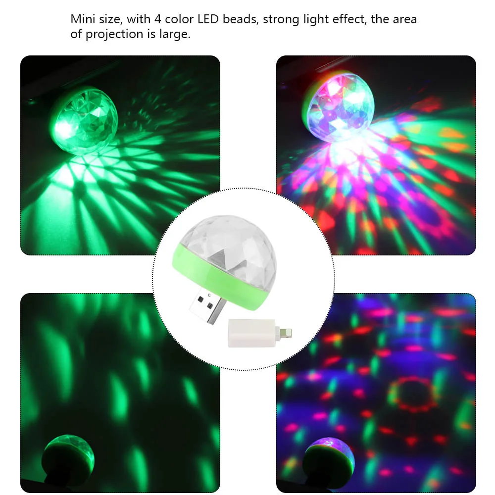 Светодиодное Освещение сцены USB шаровые огни красочные вращающиеся Звуковые УПРАВЛЕНИЯ светодиодный вспышки