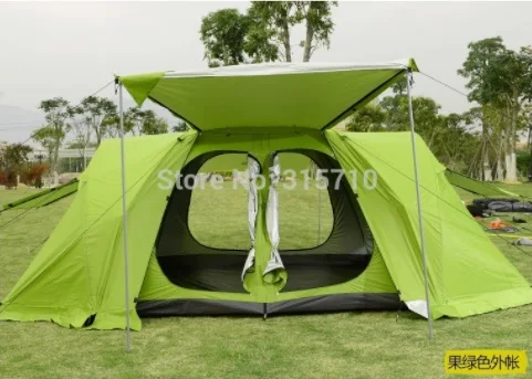 Туристическая походная уличная палатка для 6-8 человек, семейная палатка для кемпинга, семейная автоматическая палатка с двумя спальнями для машины с большой снежной юбкой