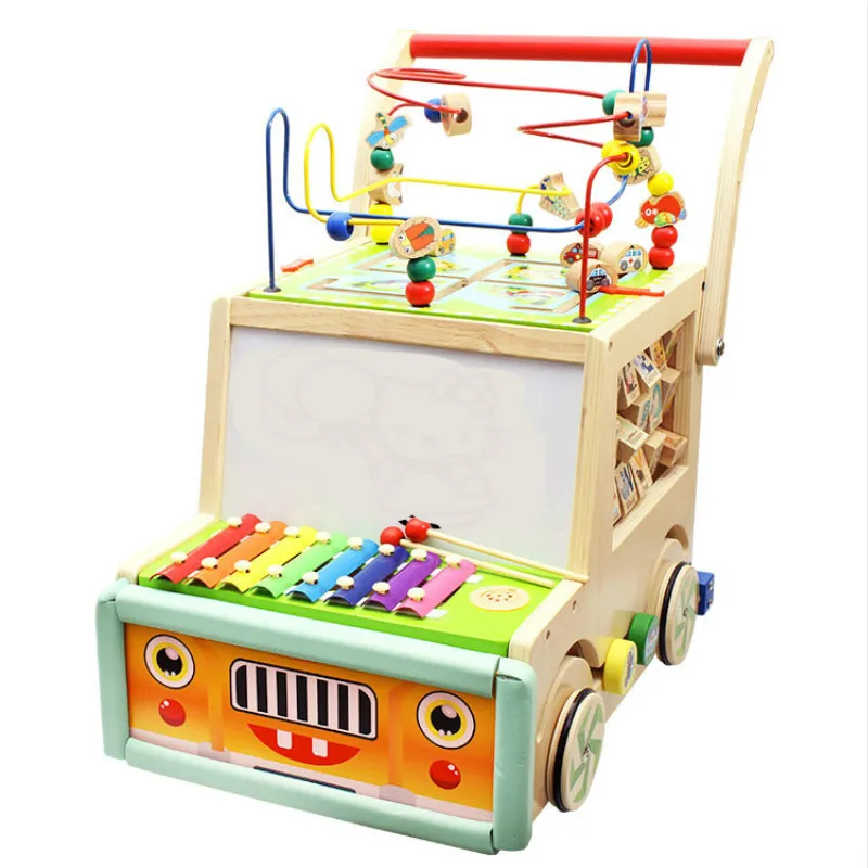 wooden push walker baby