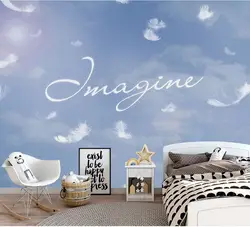Краски английского алфавита Представьте перо росписи обоев для Спальня диван задний план 3D Фото Фреска 3D настенная 3d обои