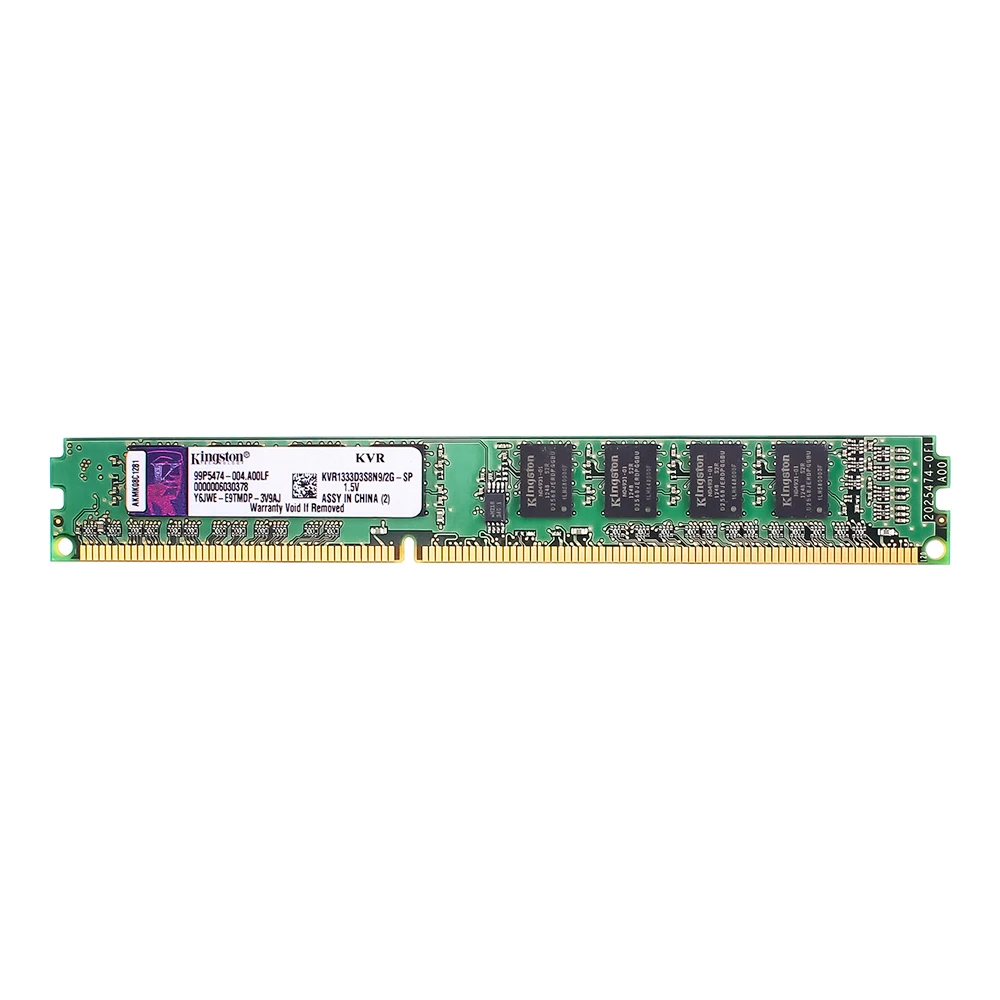 Kingston Original RAM Memory DDR3 2GB PC3-10600 DDR 3 1333MHZ  KVR1333D3S8N9/2G For Desktop