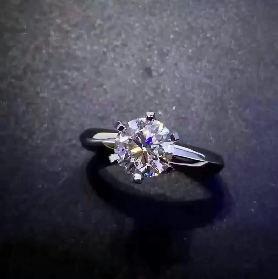 

Rings for Women Test Positive 1 Carat Moissanite Ring White Gold Engagement Wedding Ring Fine Jewelry For Marriage