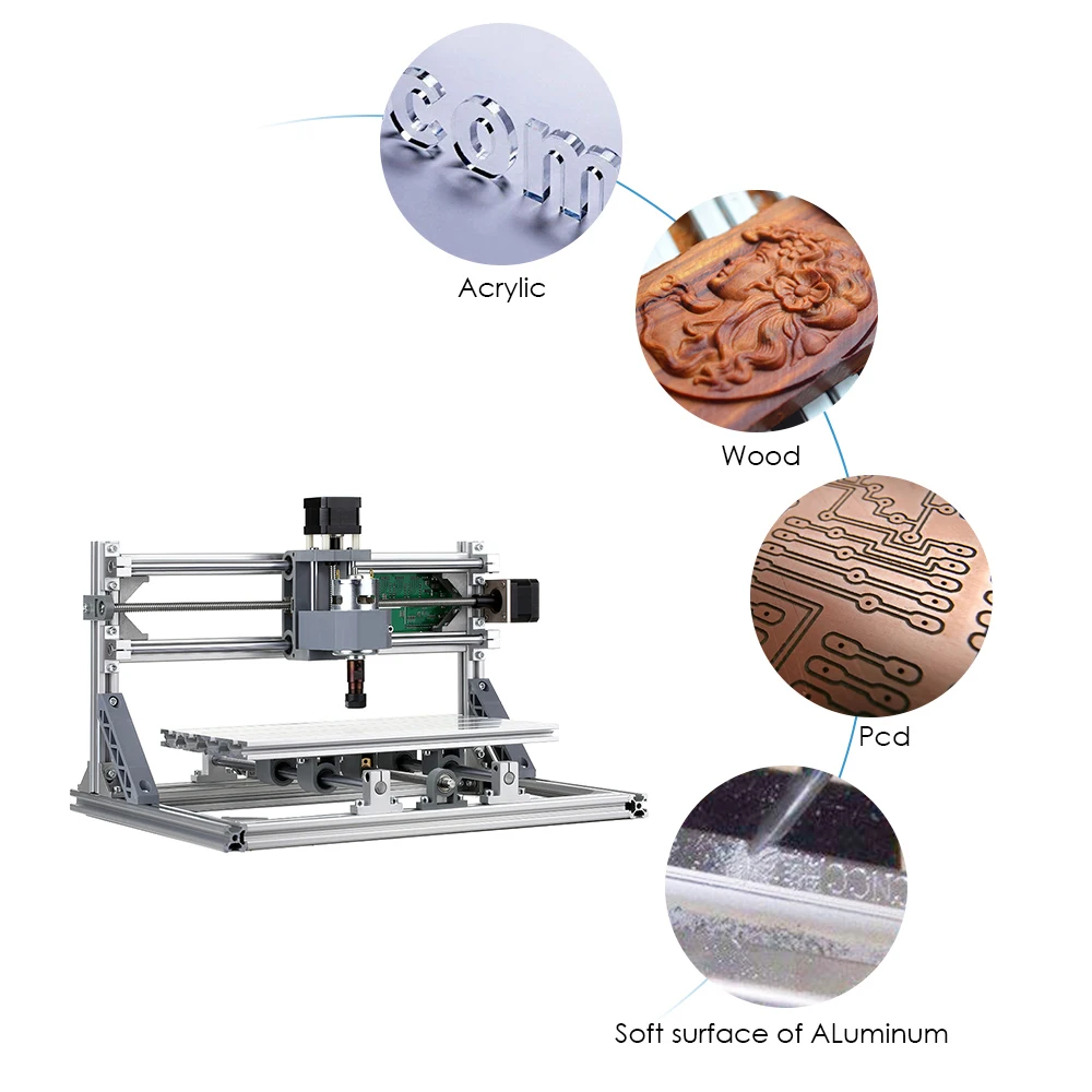 DIY комплект фрезерного станка с ЧПУ 2-в-1 мини гравировальный станок с ЧПУ, PCB ПВХ Пластик акриловые Резьба по дереву фрезерный гравировальный станок с ER11 Цанга