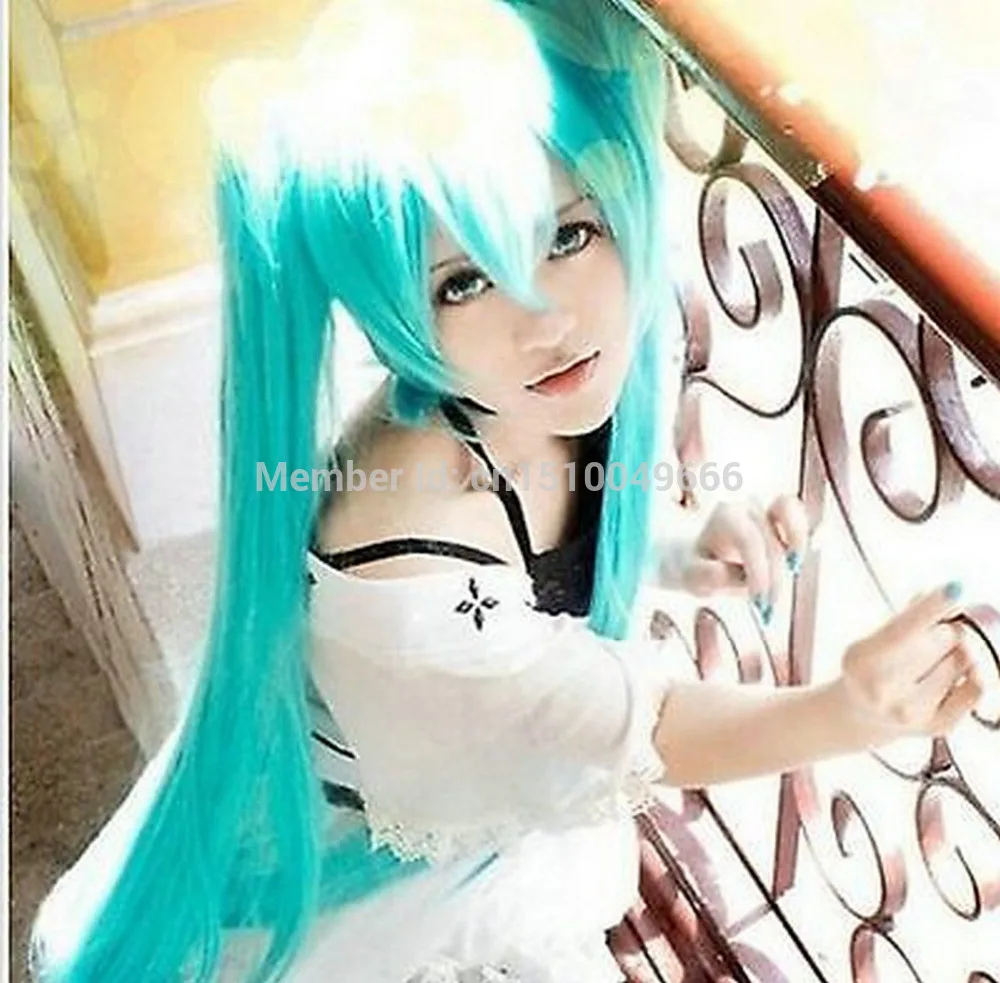 

FREE SHIP>Vocaloid Hatsune Miku Cosplay WIG + 2 Ponytails light blue