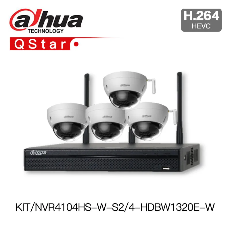 

Dahua 1080P wifi NVR Kit IP Camera Kit NVR4104HS-W-S2 3MP wireless Camera IPC-HDBW1320E-W P2P Surveilance System easy to install