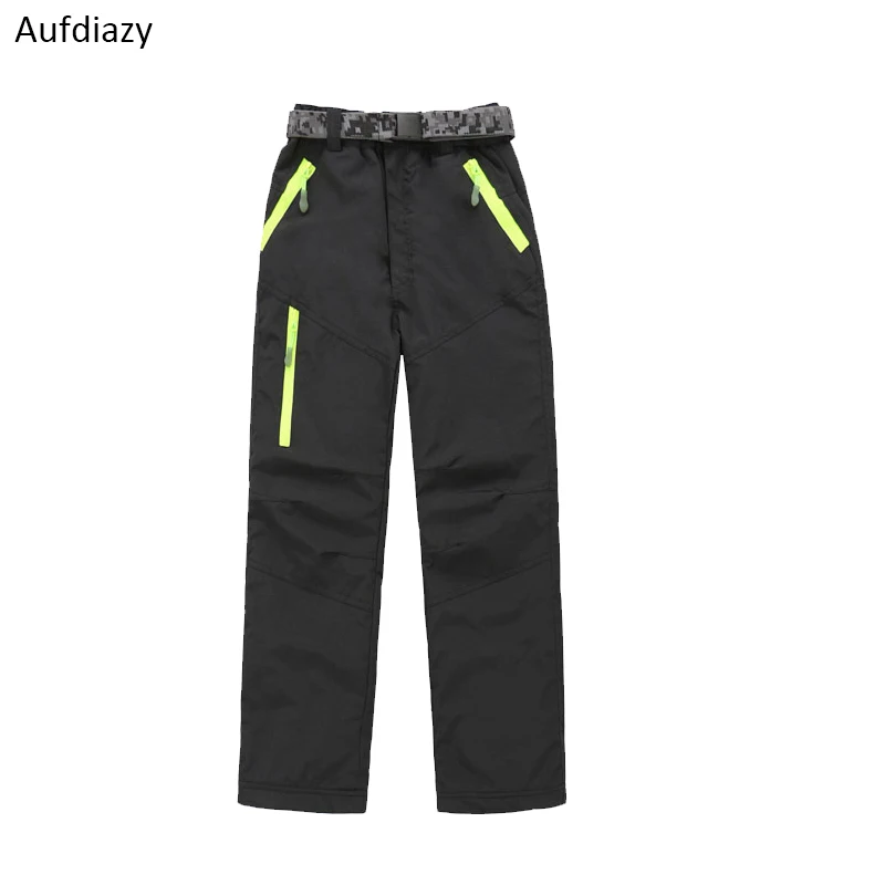 Aufdiazy Fleece Softshell niños niñas impermeable senderismo esquí Invierno Caliente polainas niños Trekking pantalones OT004