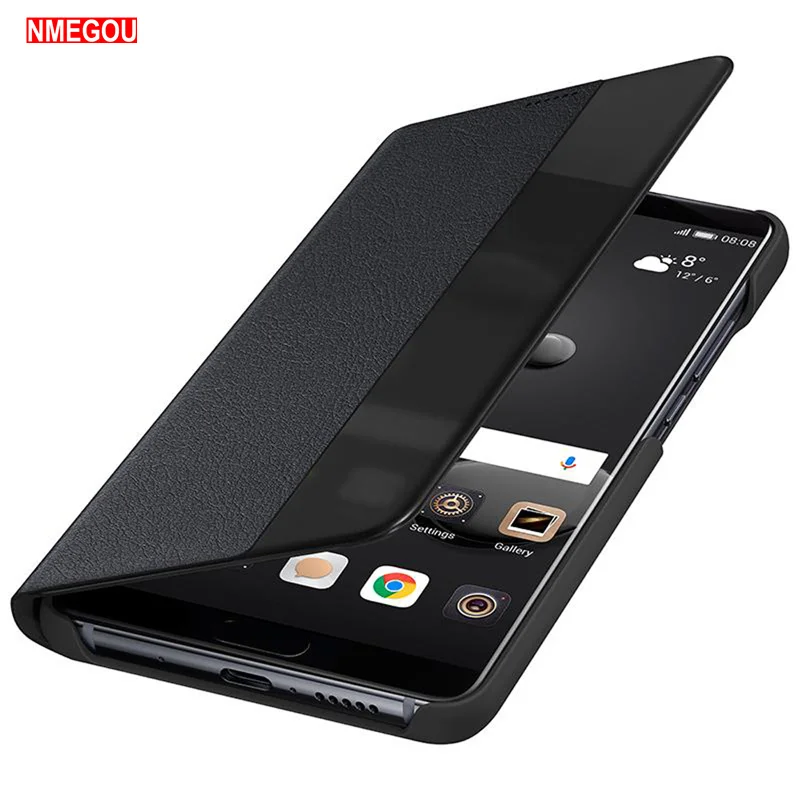 Роскошный умный флип чехол с окошком для просмотра Huawei P20 P30 Pro Mate 10 9 20 X Sleep Wake Up