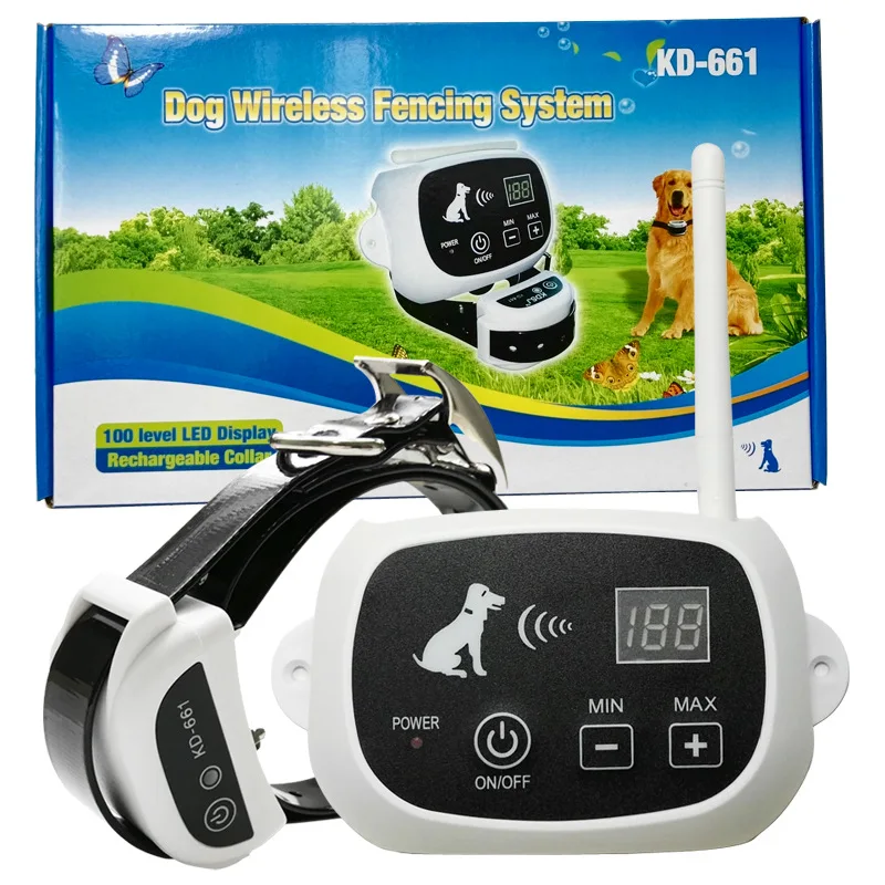 

Wireless Dog Fence Containment System 500M Radius Remote Control Transmitter Electric Waterproof Training Collar Receiver