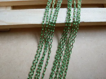 

necklace material DIY brass chain Green flower chain 2*3MM