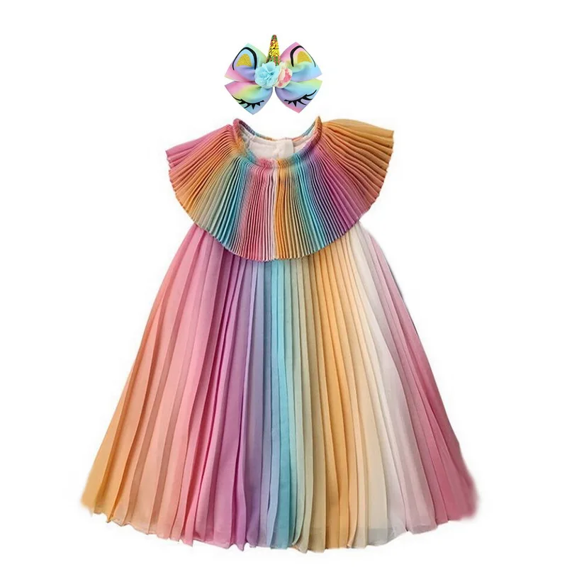 Unicorn Chiffon Tutu Dress With Headband -Unicorn Fashion