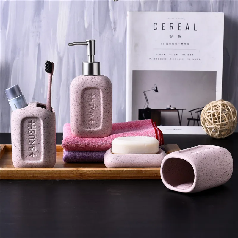 European Style Ceramic Bathroom Set Four piece Bathroom Accessories Set