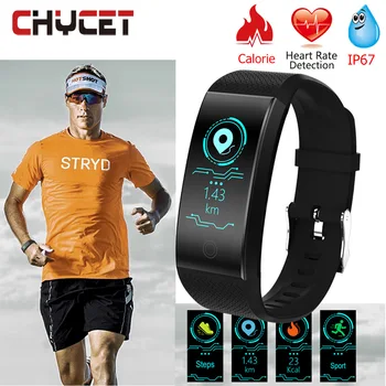

Chycet Smart Wristband Bracelet Blood Pressure Fitness Tracker Watch Waterproof Heart Rate Monitor App GPS Pedometer Women Men