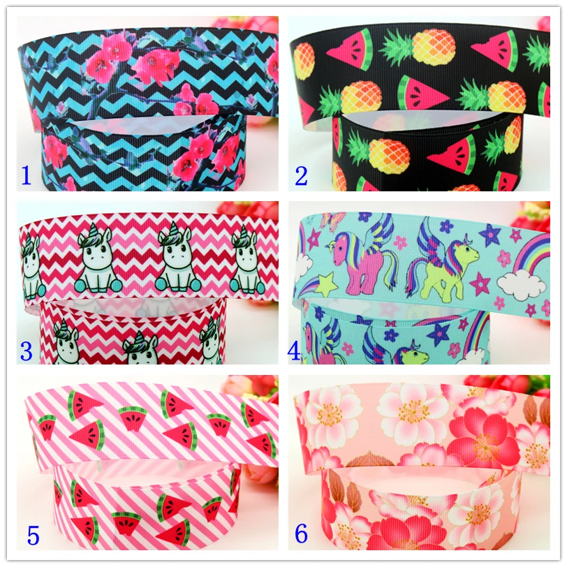 Лента Корсажная с принтом ананаса единорога арбуза цветов 1 5 дюйма бесплатная