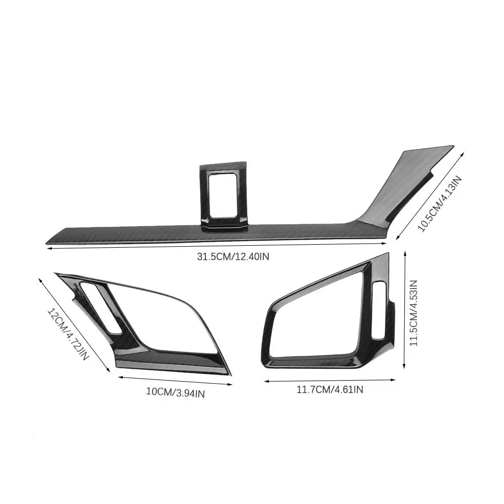 3 шт. углеродного волокна цвет ABS салона вентиляционное отверстие приборной панели Крышка отделка рамки Fit для Honda Civic
