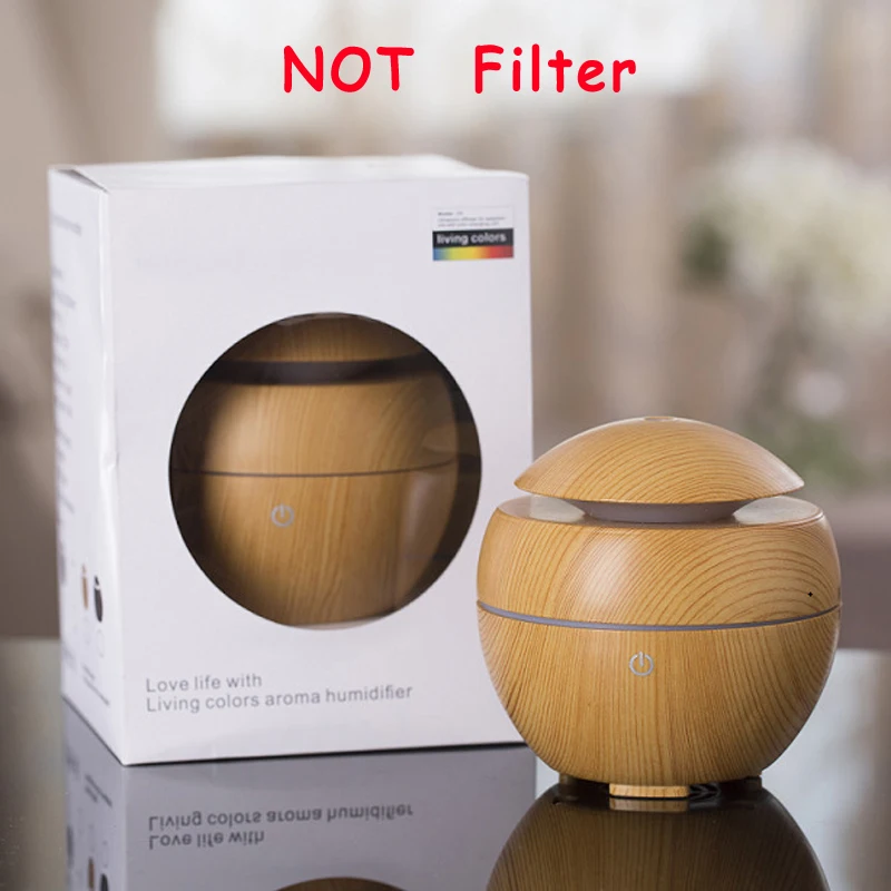 Not filter Mini Ultrasonic Humidifier USB essential oil diffuser LED
