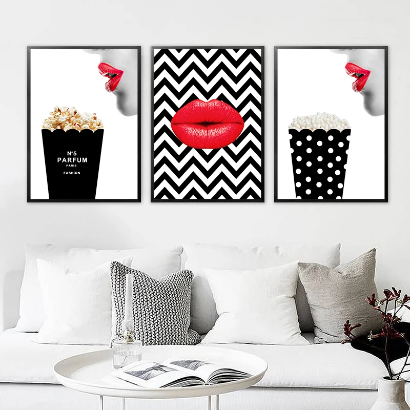 

Vintage Posters Prints Abstract Modern Fashion Canvas Painting Black and White Wall Art Pictures for Living Room Home Decoration