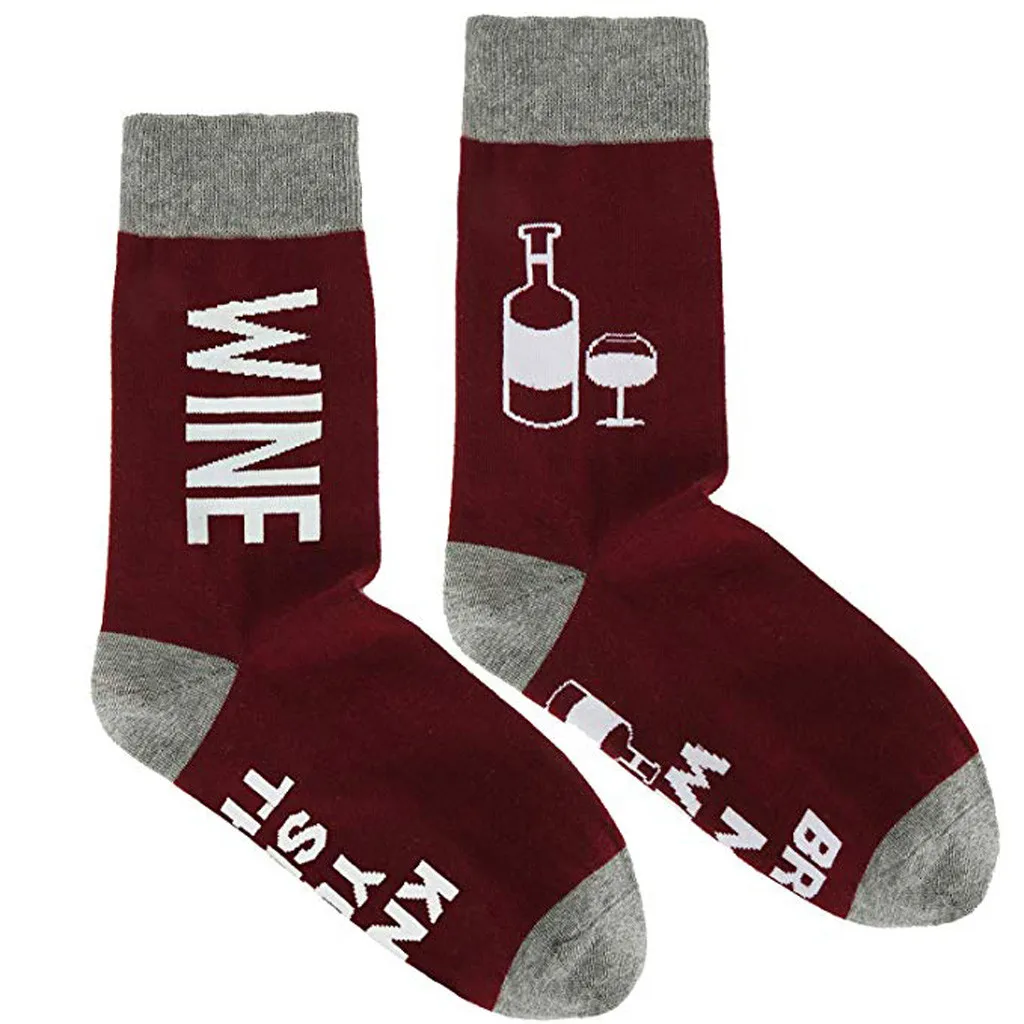 Носки под заказ винного цвета, если вы можете прочесть это, носки с бокалом вина, осень-весна, новые рождественские носки из Добби, Прямая поставка