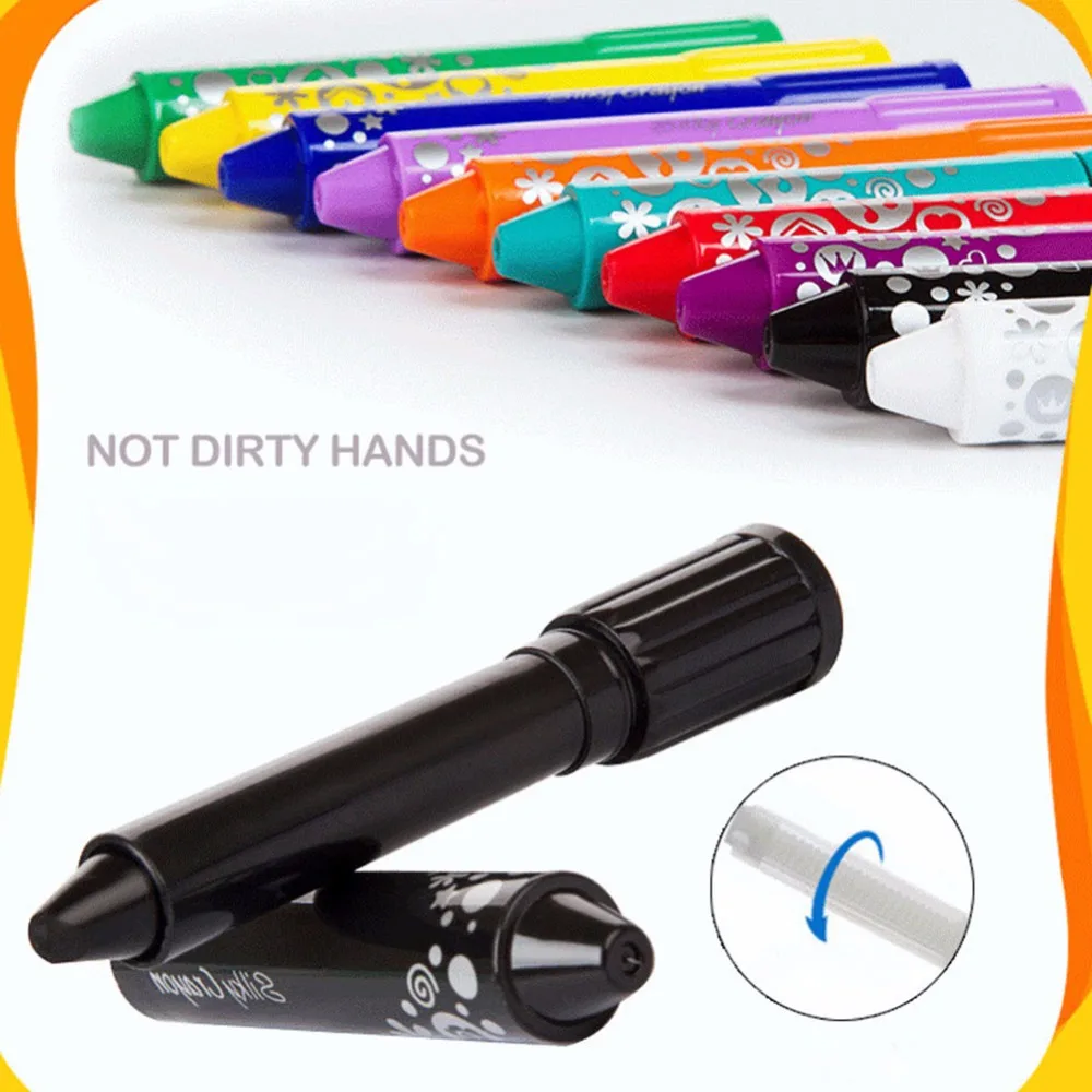 Delvitch Портативный 12 цветов масляная Пастельная восковая ручка для рисования для детей, подарок для рисования, канцелярские принадлежности для школьников