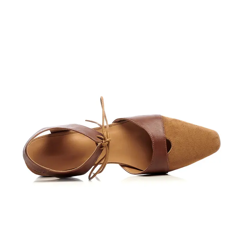 De Taille 2018 Vache Chaussures Carré En marron Se Dames Bout À Lacets Femmes 43 noir Pointu Cuir Casual Talons Suede Pu Esveva Mixte Luo 34 Kid Bas Couleur Pompes AZBZ8q