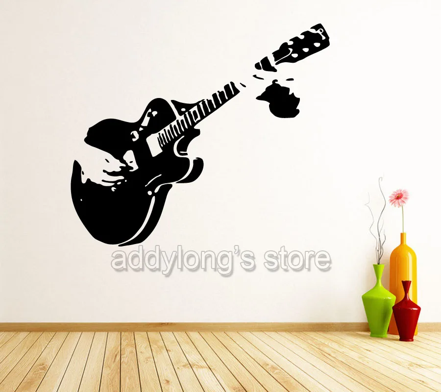 Wallpaper Guitar Guitarist Music Wall Stickers Decor Mural Art Decals