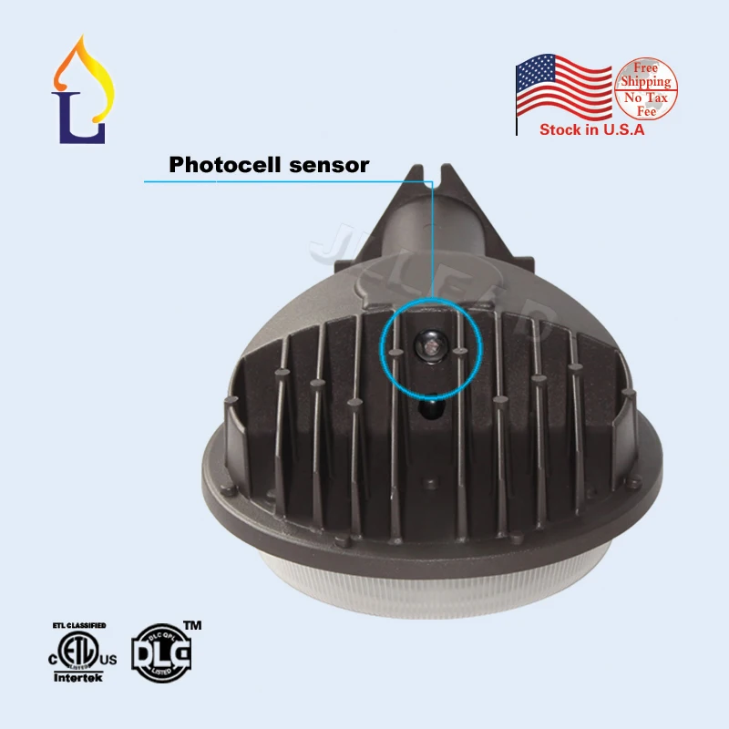 

5pcs/lot ETL/DLC listed 50W IP65 led barn light AC100-277V photocell sensor free shipping dusk-to-dawn LED outdoor barn light