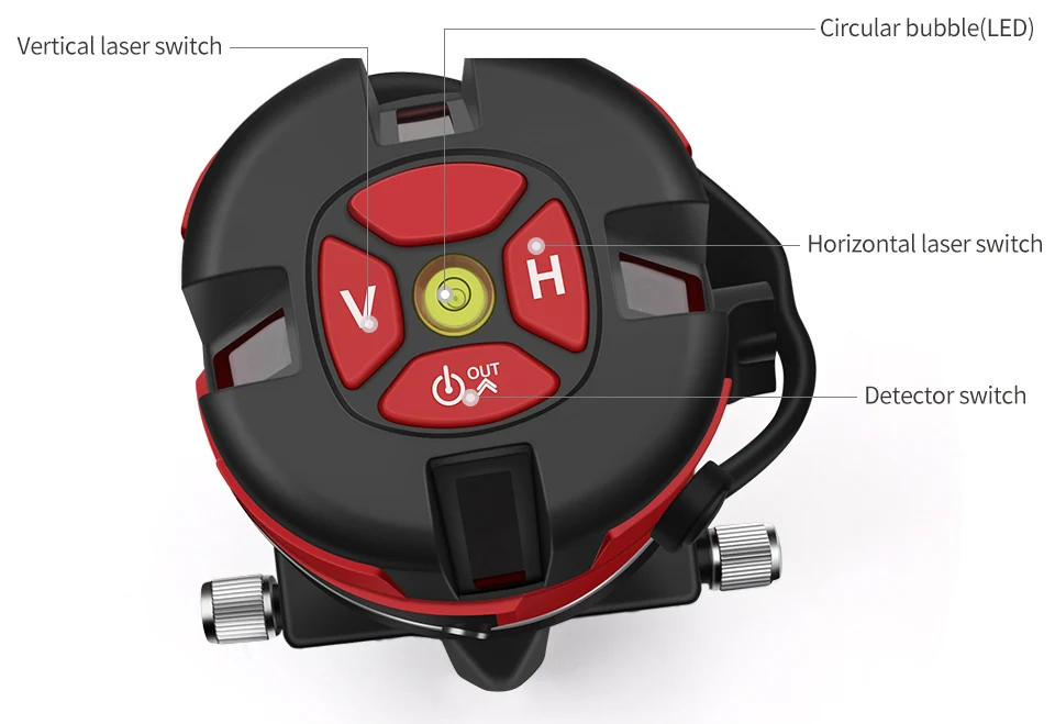 5 линий, 6 точек, красный/зеленый лазерный уровень, 360 градусов, перекрестная линия, вращающийся уровень, измерительные приборы, 5 линий, 6 точек, строительный инструмент