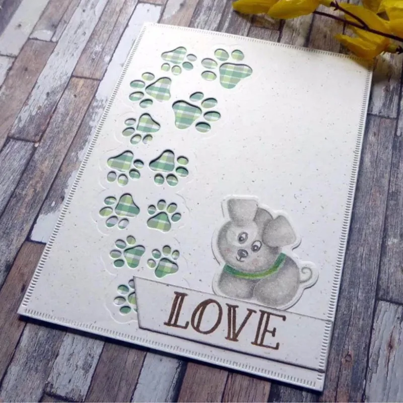 

Dog Paw Print Metal Cutting Dies New 2018 Die Cut Craft Embossing Card Making Christmas DIY Card Photo Album Decoration Craft