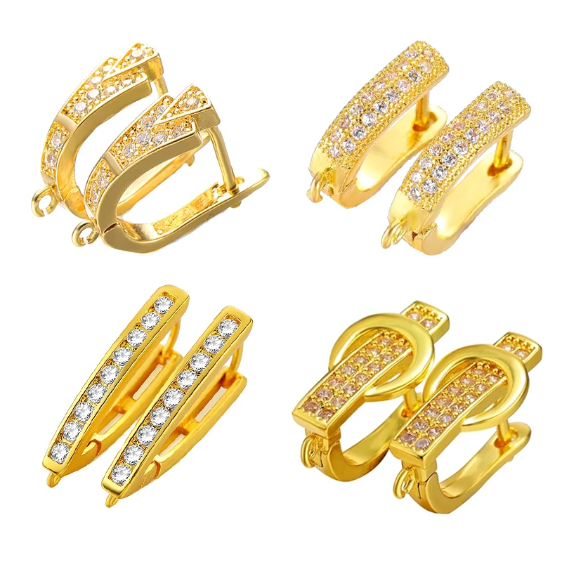 

Juya DIY Fittings Supplies Handmade Creative Gold/Silver Color Basic Bail Earring Hooks Accessories For Earring Parts Making