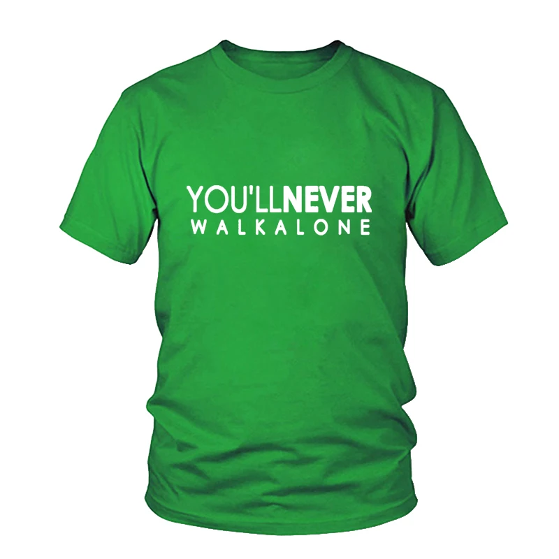 Футболка с надписью «You'll Never Walk Alone»(Ливерпуль для фанатов всех чемпионов) модная мужская брендовая одежда мужская S-3XL футболка - Цвет: Green