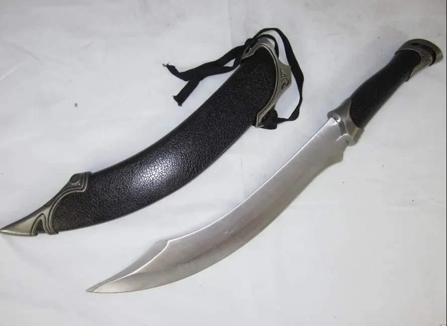 

S4314 LORD OF THE RINGS ELF ARWEN ELVEN ARAGORN STRIDER KNIFE SWORD W/ BLACK SCABBARD 17"