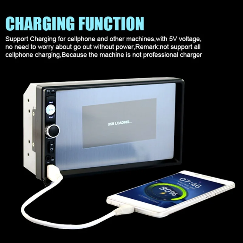 Car Bluetooth MP5 Player 7 Inch HD 1080P Touch Screen Player Car MP5 Support TF USB AUX FM Radio Rear View Camera Remote Control (14)