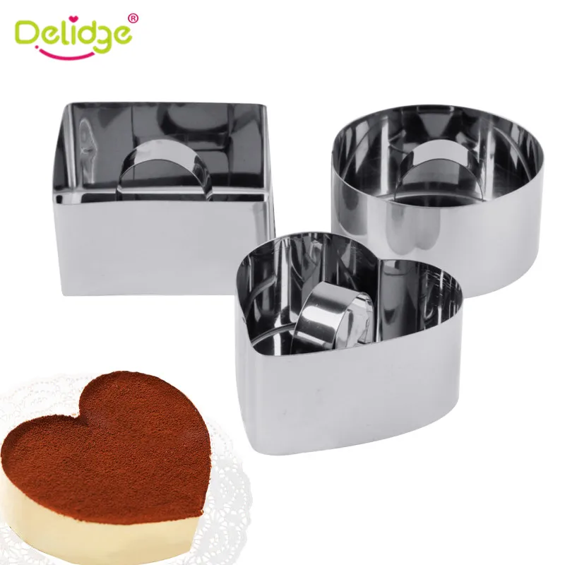 

Delidge 1pc Mousses Cookie Cutter 3D Stainless Steel Pastry Biscuit Fondant Cake Baking Mold Wedding Cake Decorating Tools