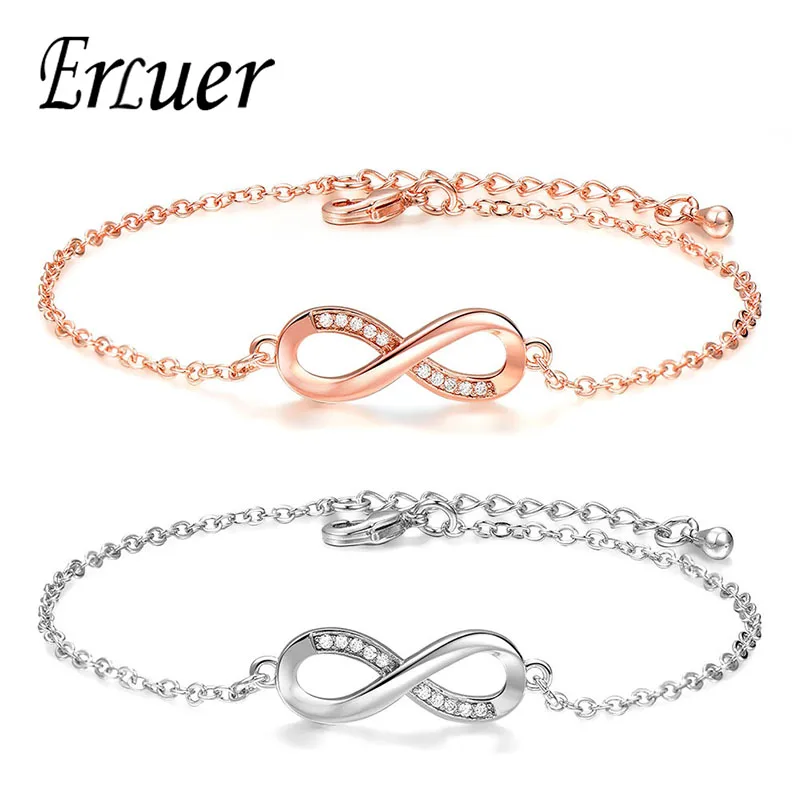 

ERLUER Lady's fashion lucky 8 word bracelet jewelry Crystal bracelet that reflects the beauty of women Valentine's Day present