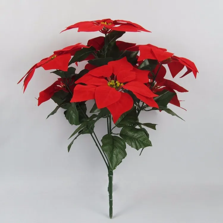 Имитация бонсай 1 букет Poinsettia Posy Декоративные Искусственные Рождественские цветы искусственный горшок растения домашний декор(без цветочного горшка