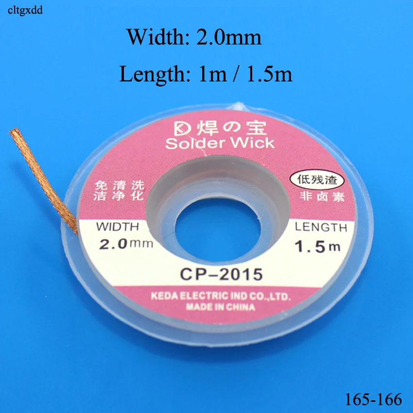 

cltgxdd 1PCS 2.0mm 1.5M Desoldering Braid Solder Remover Wick Wire Repair Tool
